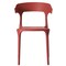 Fabulaxe Modern Plastic Outdoor Dining Chair with Open U Shaped Back, Red, PK 4 QI004228.RD.4 - alternate 5